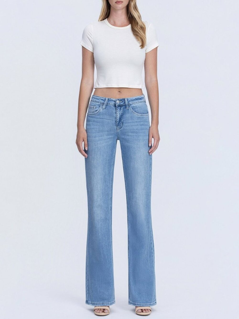 High Rise Medium Light Wash Vintage Flare Jeans